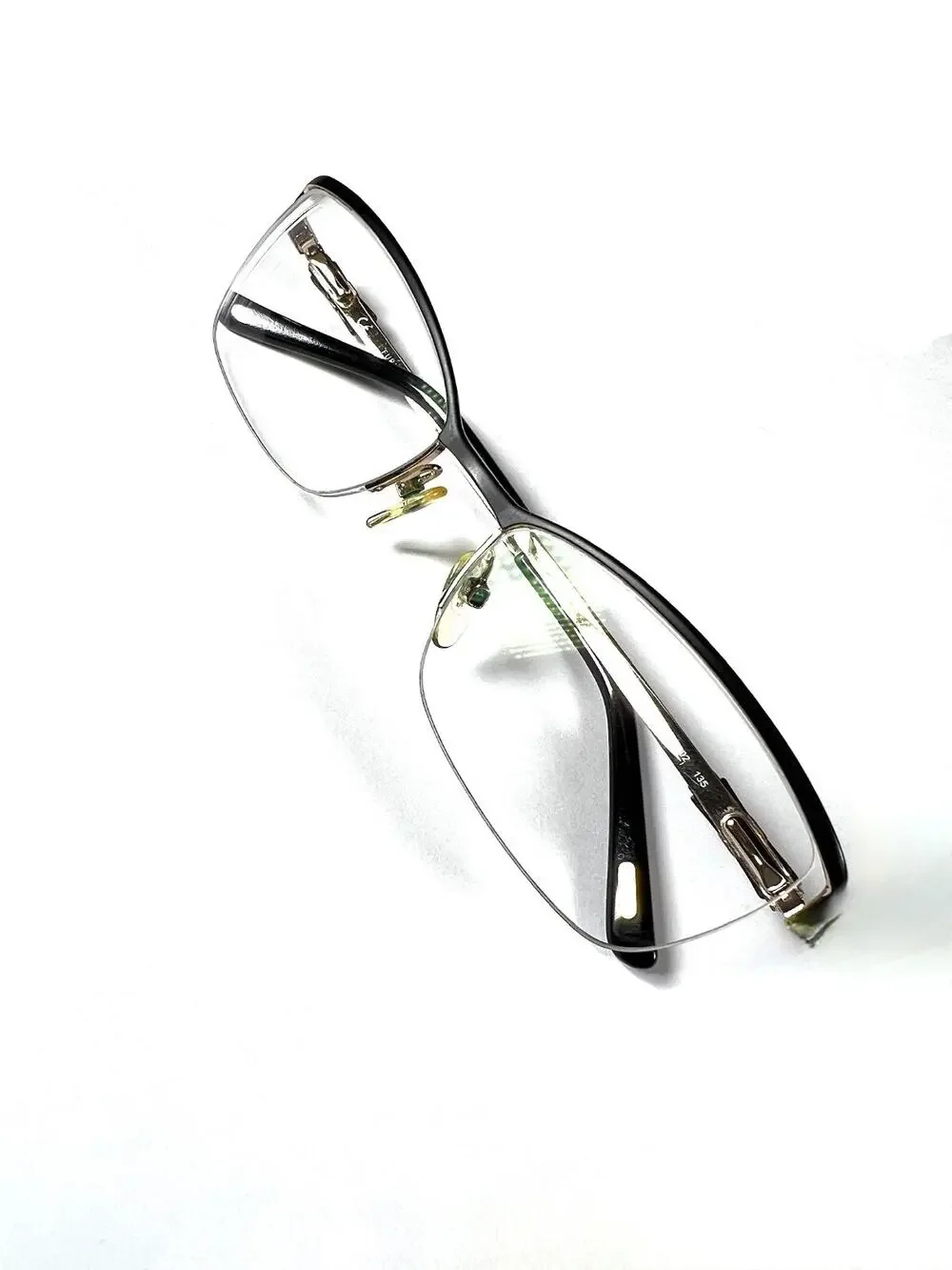 Furla Scilla VU4269J 0302 Black Gold Half Rim Eyeglasses Frames 55-17 135 Women